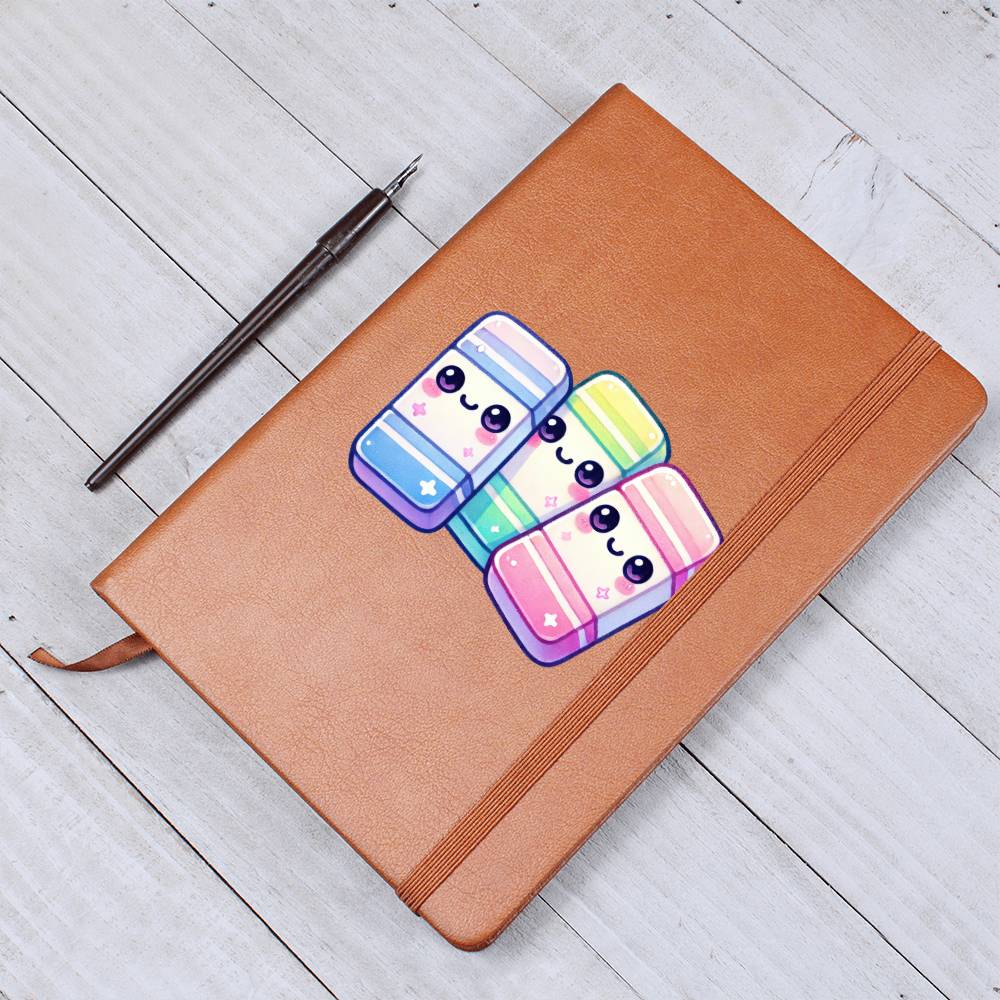 Cute Back to School Sticker 103 - Vegan Leather Journal