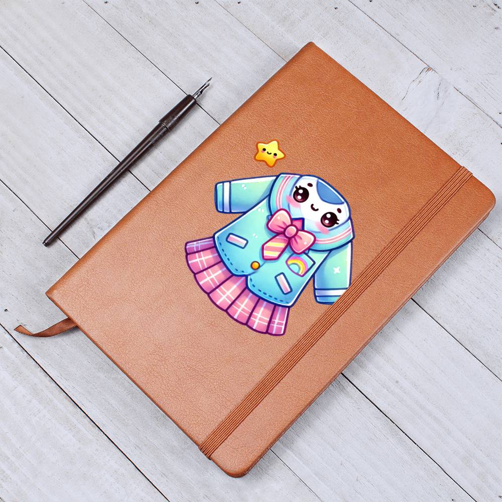 Cute Back to School Sticker 070 - Vegan Leather Journal