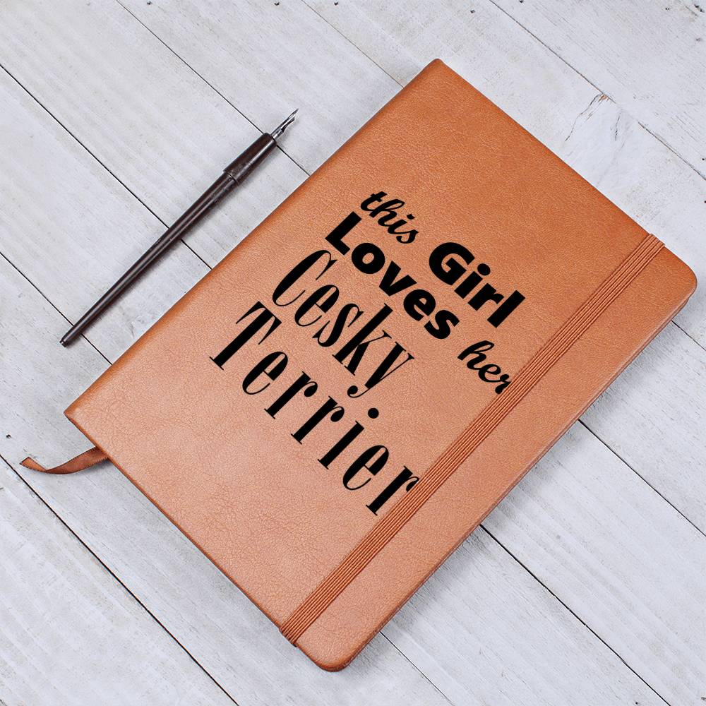 Cesky Terrier - Vegan Leather Journal