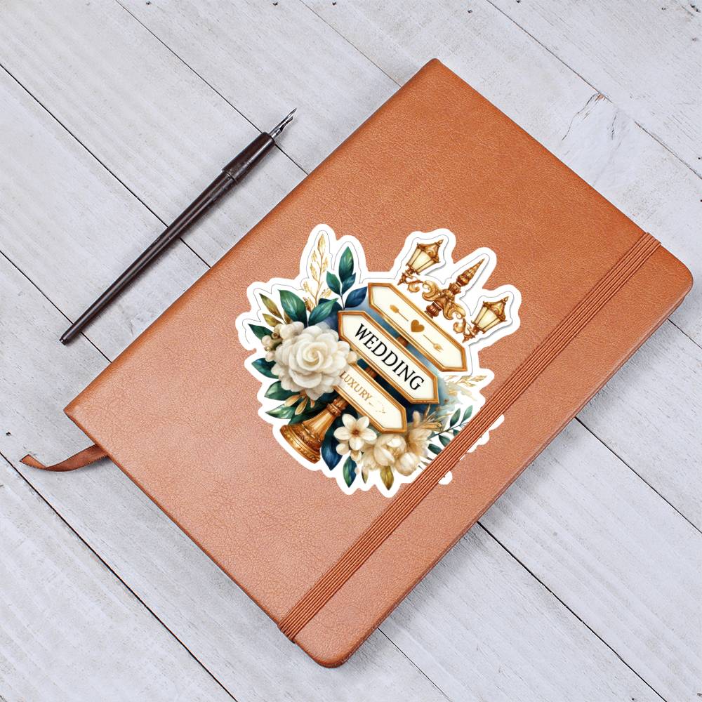 Luxury Wedding Decor Sticker 030 - Vegan Leather Journal