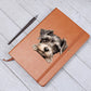 Miniature Schnauzer Peeking - Vegan Leather Journal
