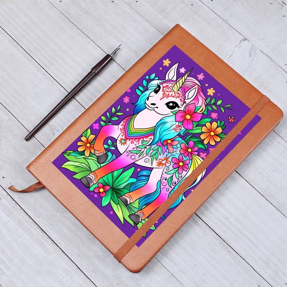 Cute Unicorn 030 - Vegan Leather Journal