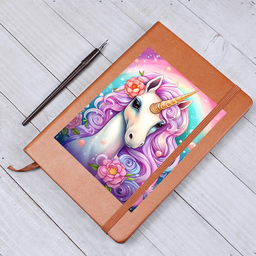 Cute Unicorn 094 - Vegan Leather Journal