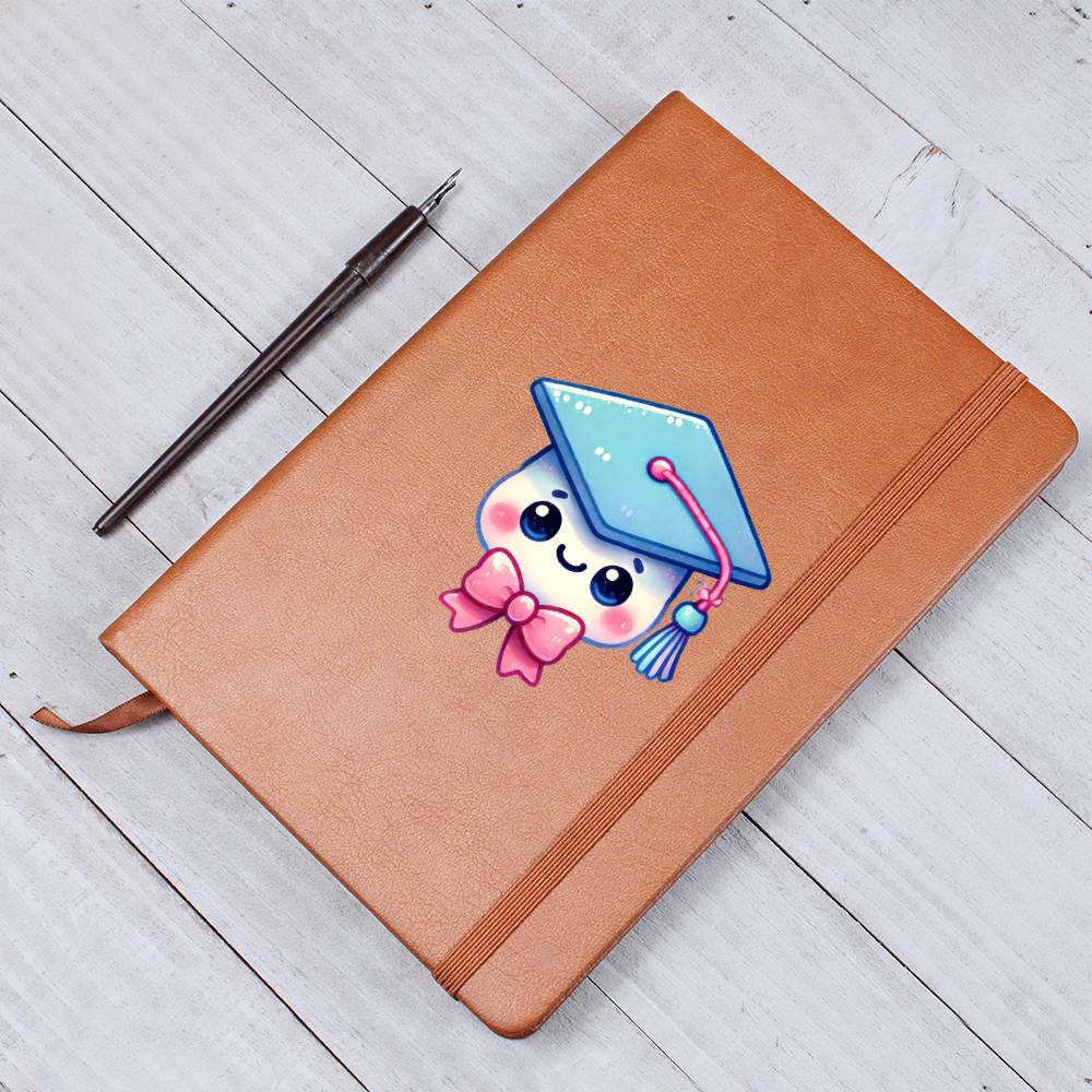 Cute Back to School Sticker 080 - Vegan Leather Journal