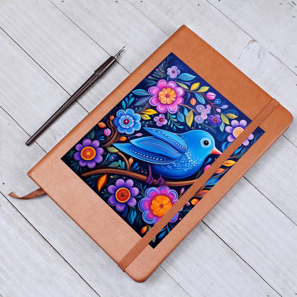 Birds And Floral Design 181 - Vegan Leather Journal