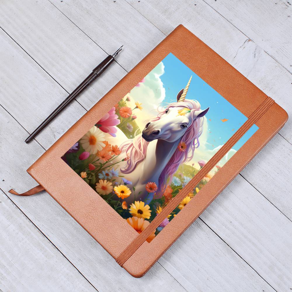 Cute Unicorn 039 - Vegan Leather Journal