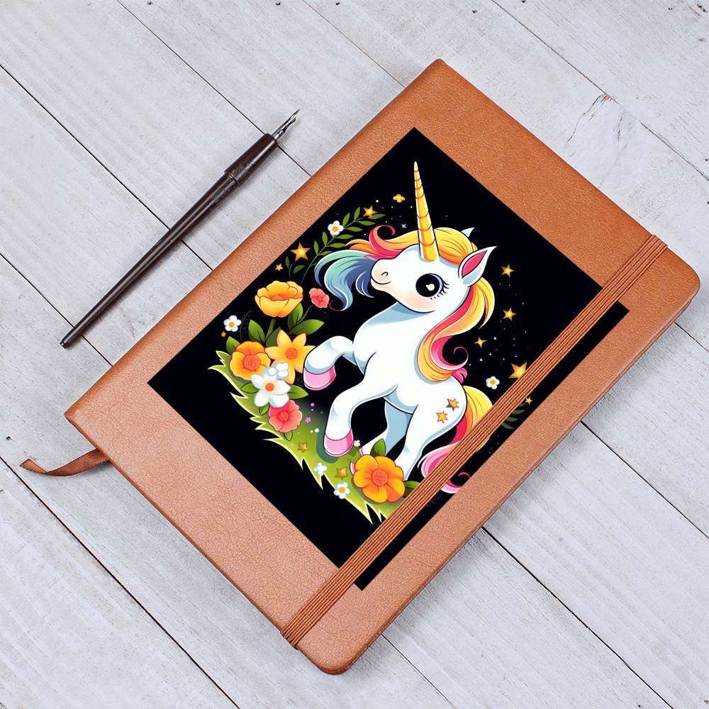 Cute Unicorn 102 - Vegan Leather Journal