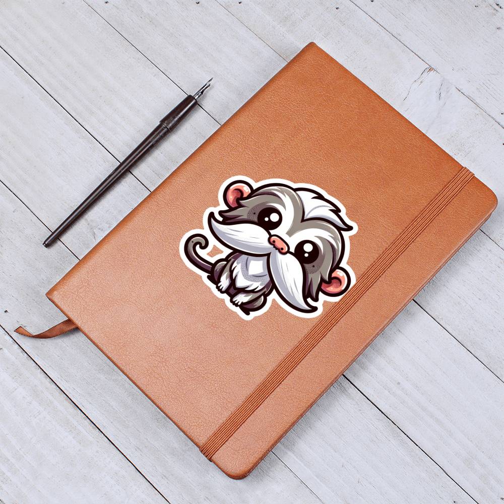 Cute Emperor Tamarin sticker 48 - Vegan Leather Journal