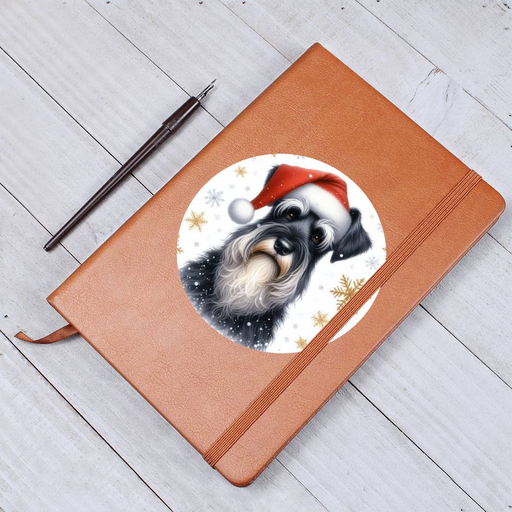 Christmas Dog - Giant Schnauzer - Vegan Leather Journal