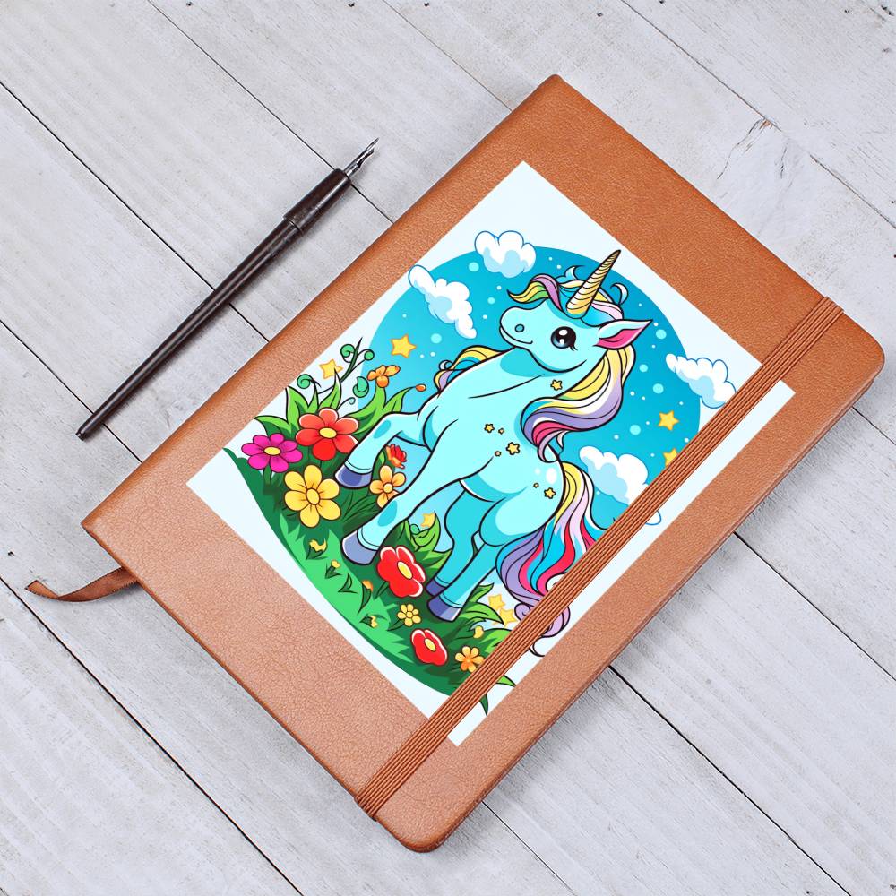 Cute Unicorn 073 - Vegan Leather Journal