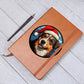 Dog Stained Glass Christmas Design 008 - Vegan Leather Journal