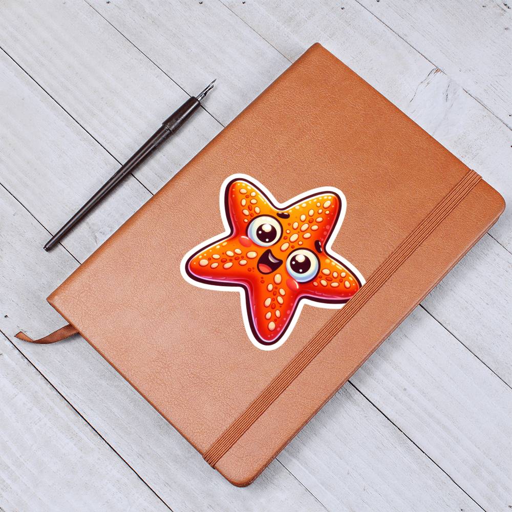 Cute Starfish sticker 180 - Vegan Leather Journal
