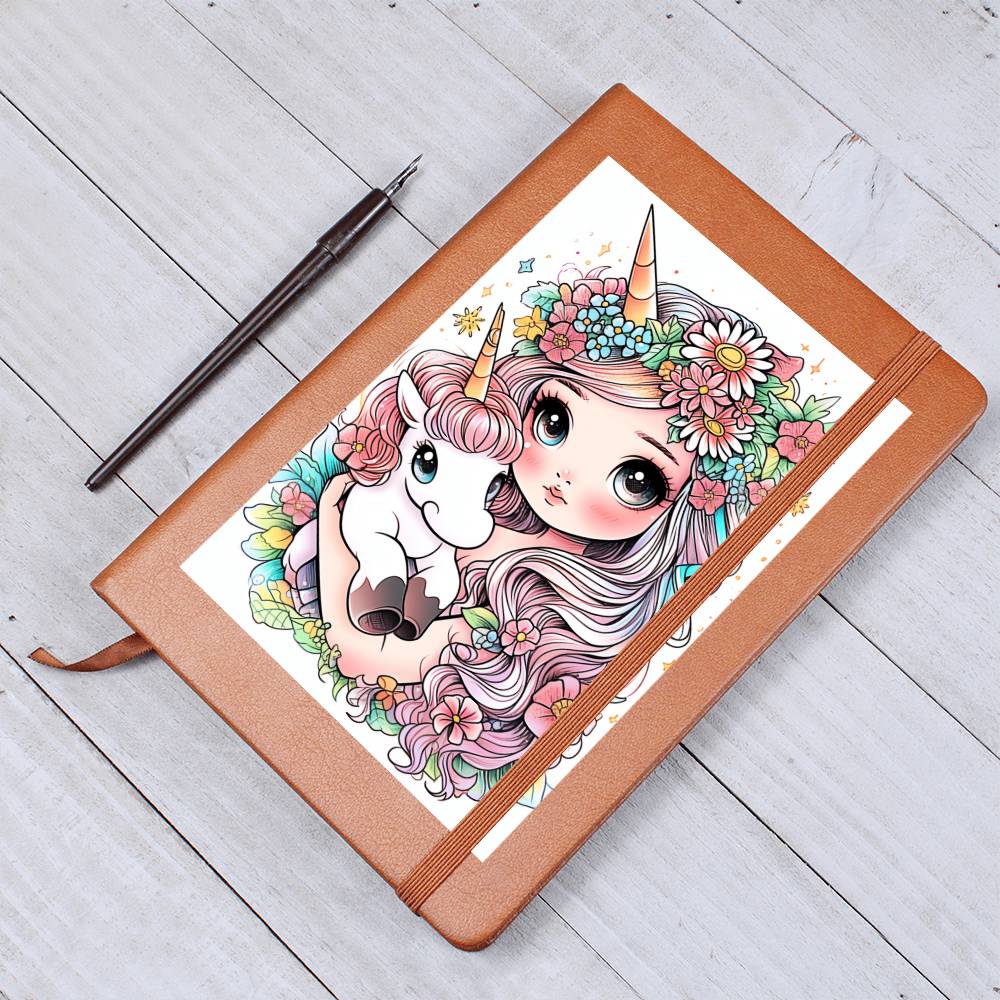 Cute Unicorn 075 - Vegan Leather Journal