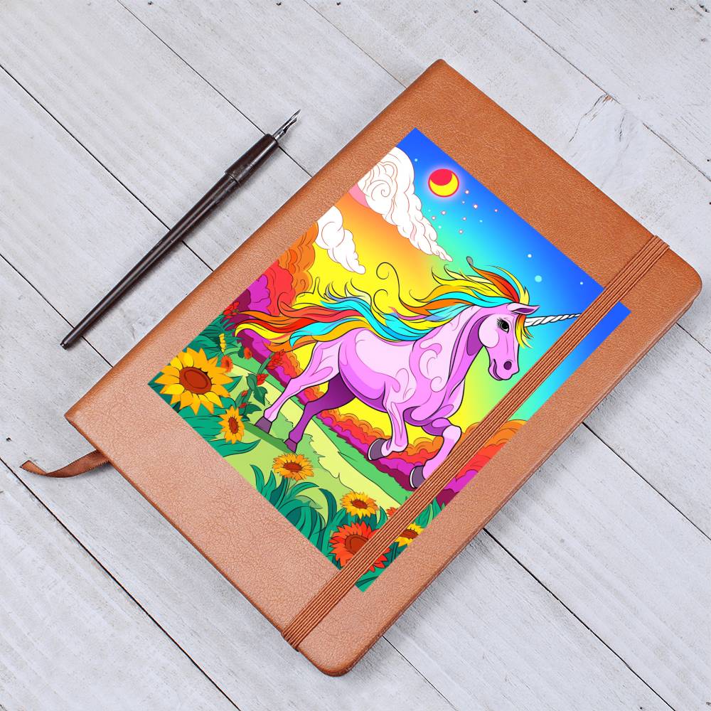 Cute Unicorn 074 - Vegan Leather Journal