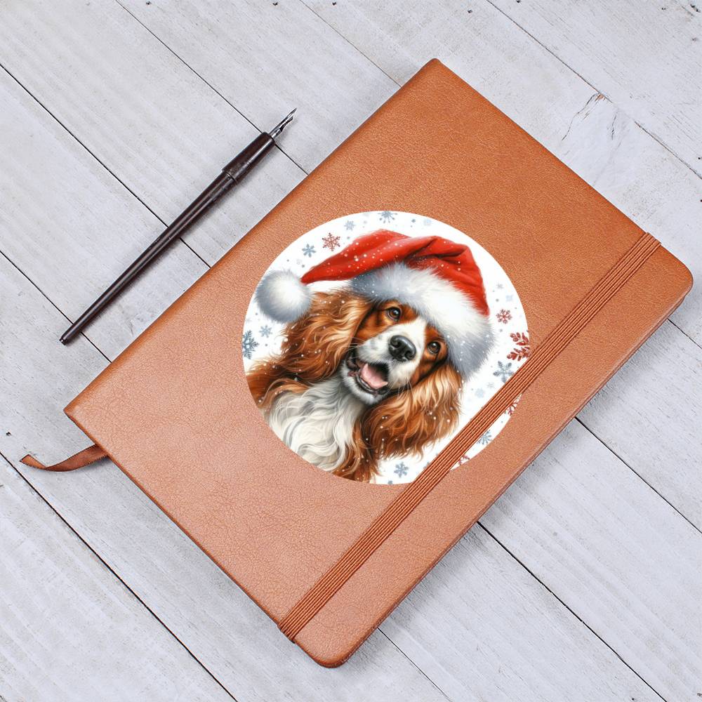 Christmas Dog - Welsh Springer Spaniel - Vegan Leather Journal