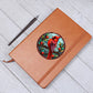 Christmas Red Cardinal Stained Glass Design 035 - Vegan Leather Journal