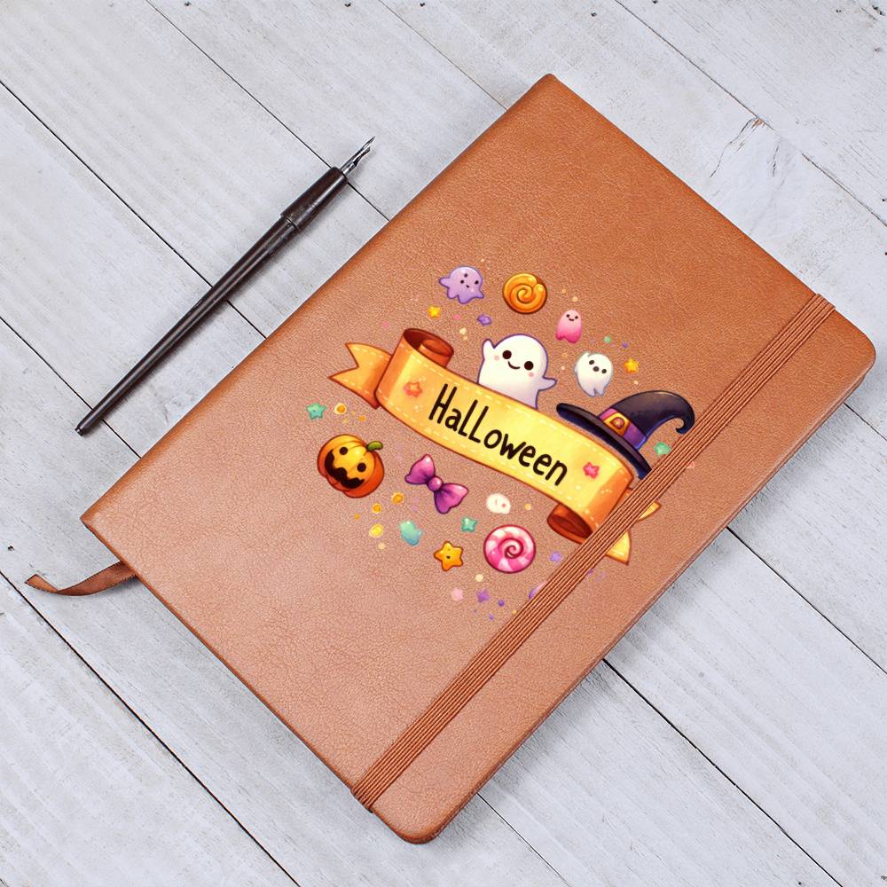 Cute Halloween Sticker 100 - Vegan Leather Journal