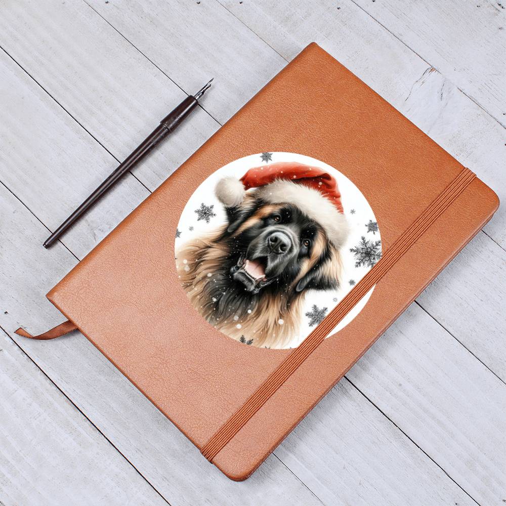 Christmas Dog - Leonberger - Vegan Leather Journal