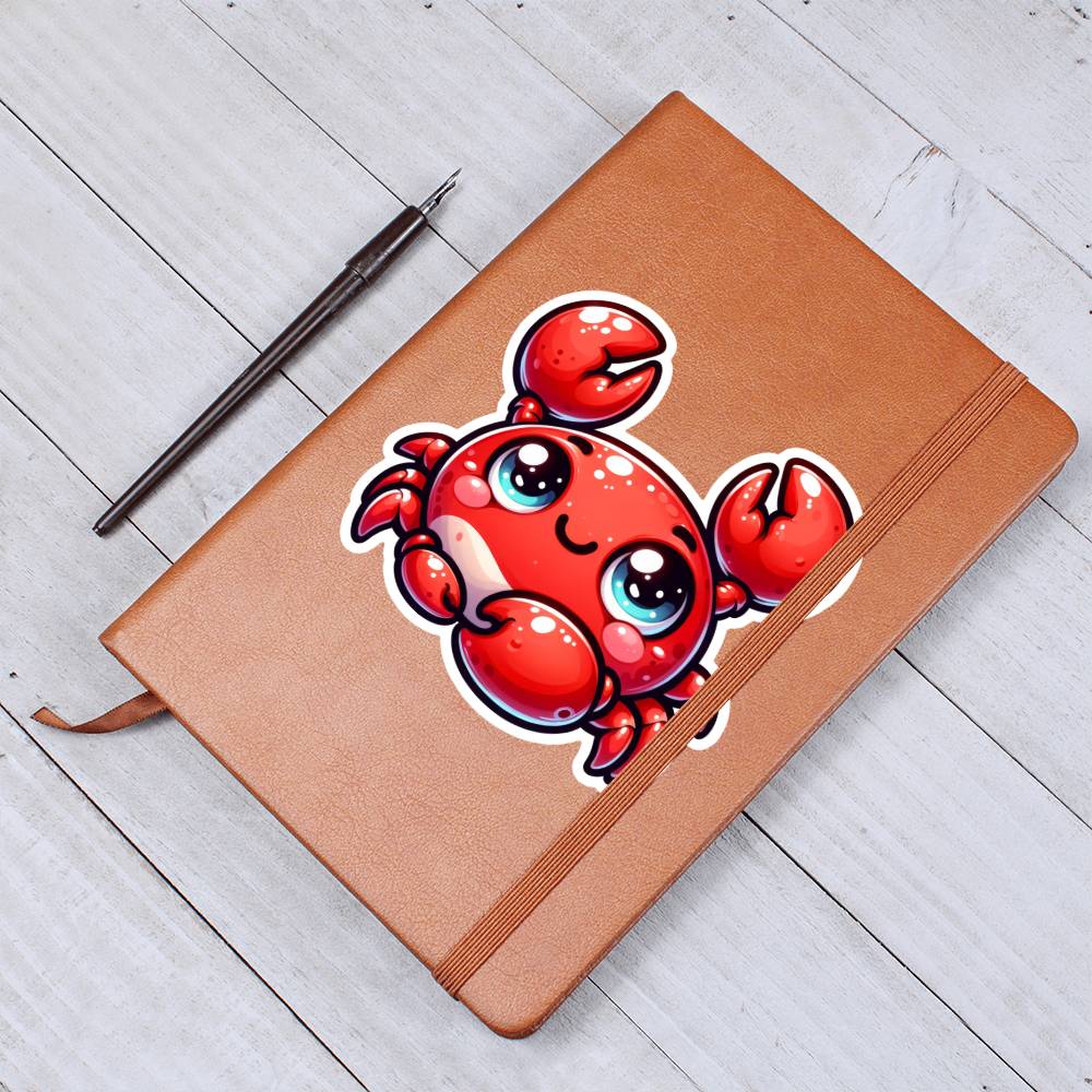 Cute Crab sticker 33 - Vegan Leather Journal