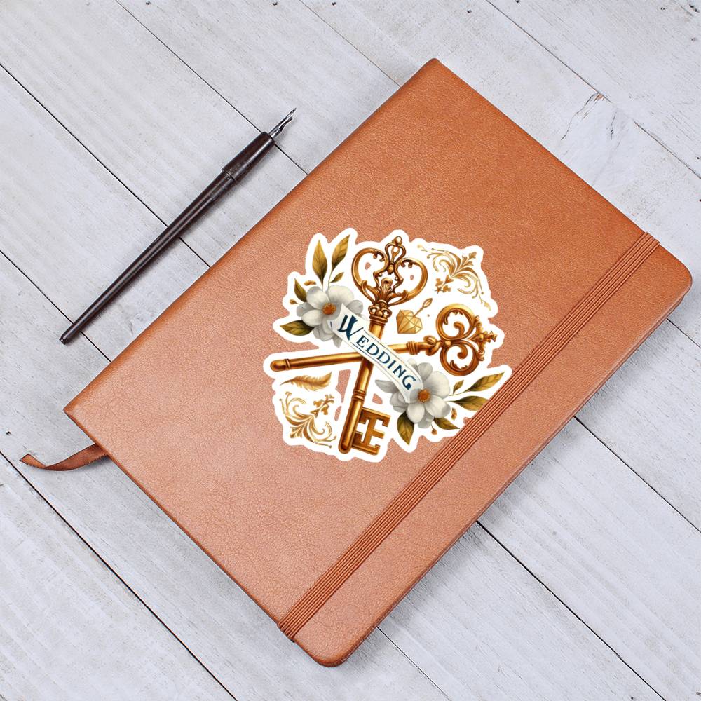 Luxury Wedding Decor Sticker 063 - Vegan Leather Journal