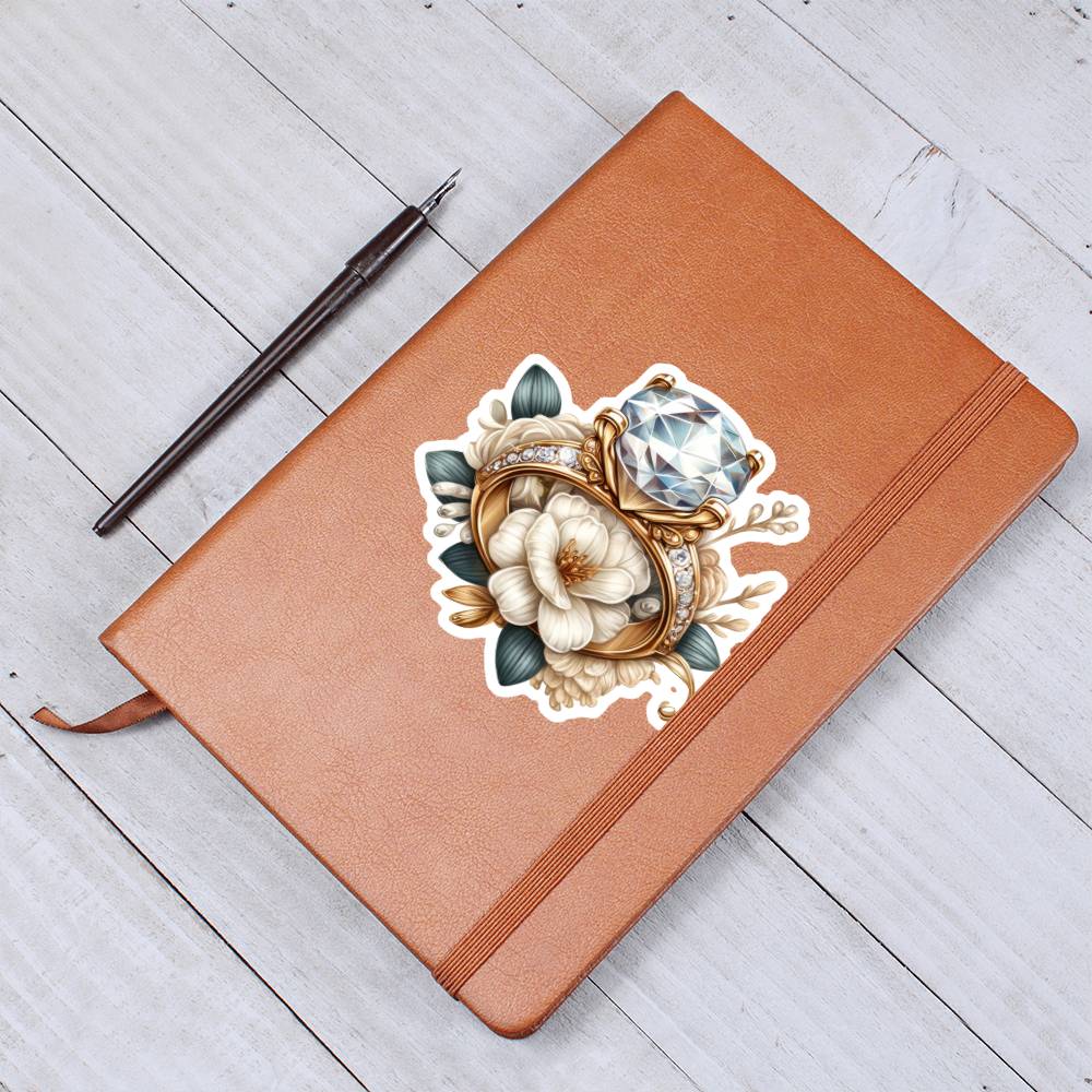 Luxury Wedding Decor Sticker 002 - Vegan Leather Journal