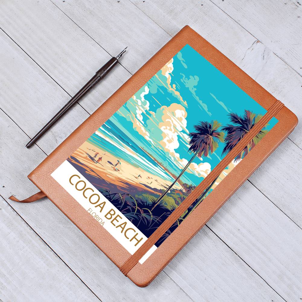 Famous Travel Destinations - Cocoa Beach, Florida - Vegan Leather Journal