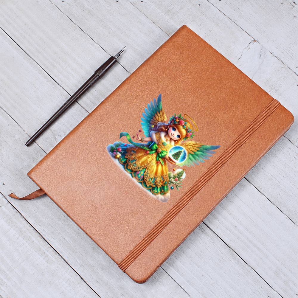 Cute Christmas Angel 011 - Vegan Leather Journal