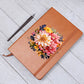 Floral Flower Wreath 092 - Vegan Leather Journal