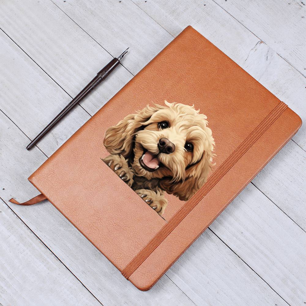Cockapoo Peeking - Vegan Leather Journal