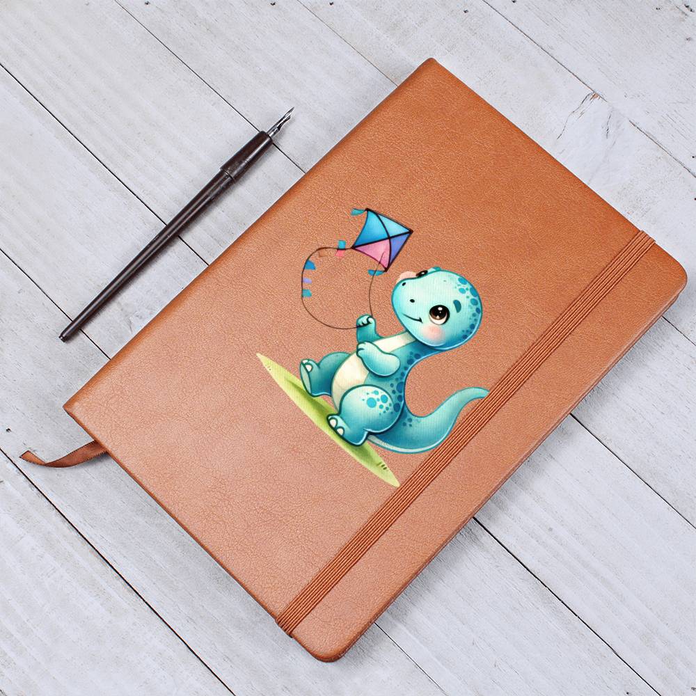 Colorful Baby Dinosaur 093 - Vegan Leather Journal