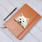 American Eskimo Dog Peeking - Vegan Leather Journal