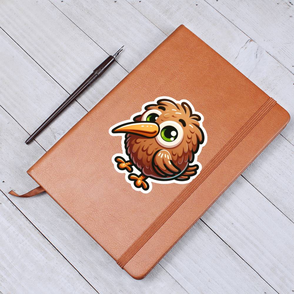Cute Kiwi bird sticker 79 - Vegan Leather Journal