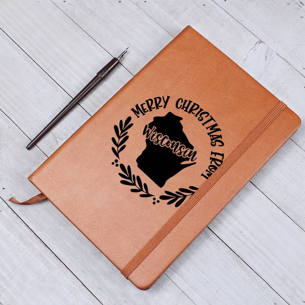 Merry Christmas From Wisconsin - Vegan Leather Journal