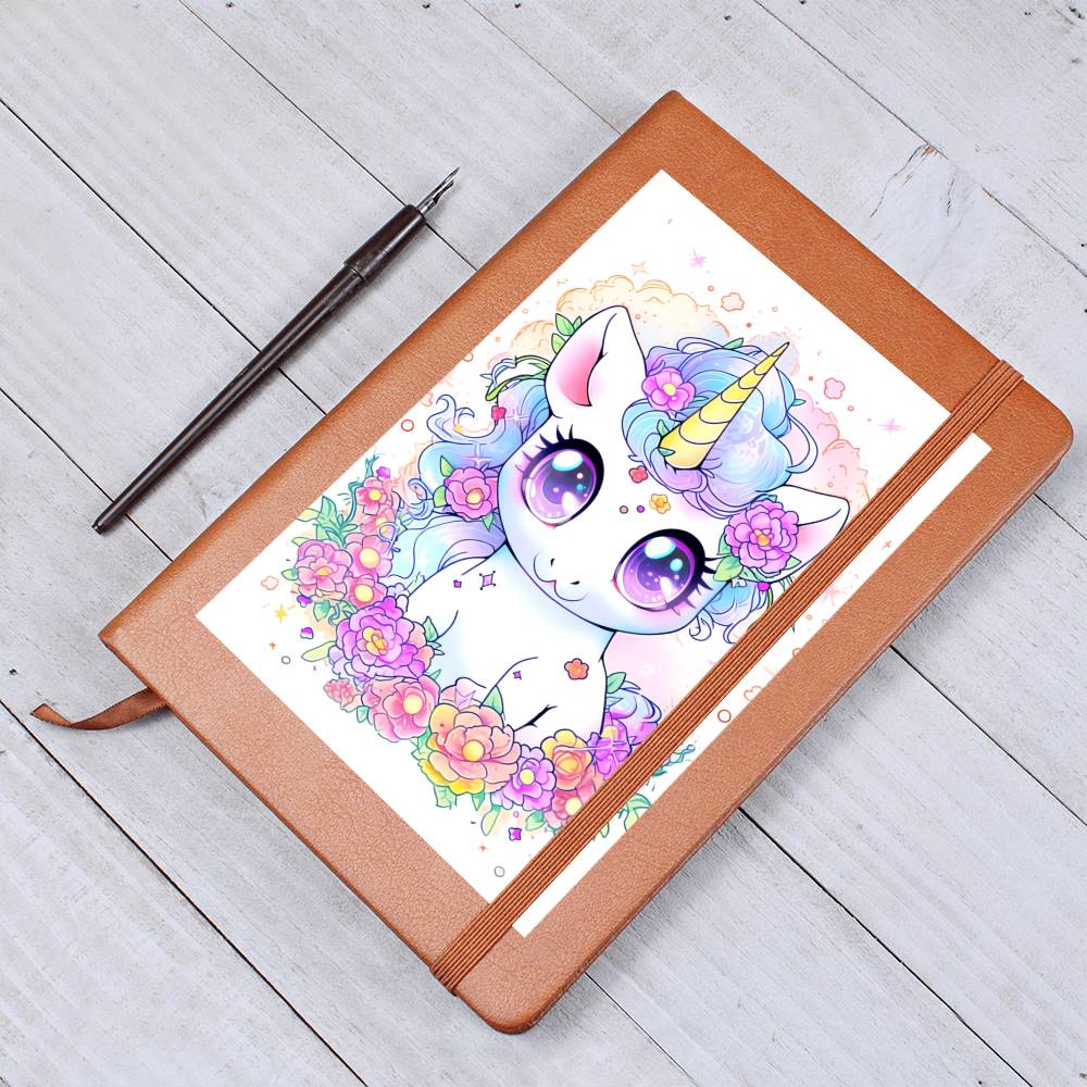 Cute Unicorn 079 - Vegan Leather Journal