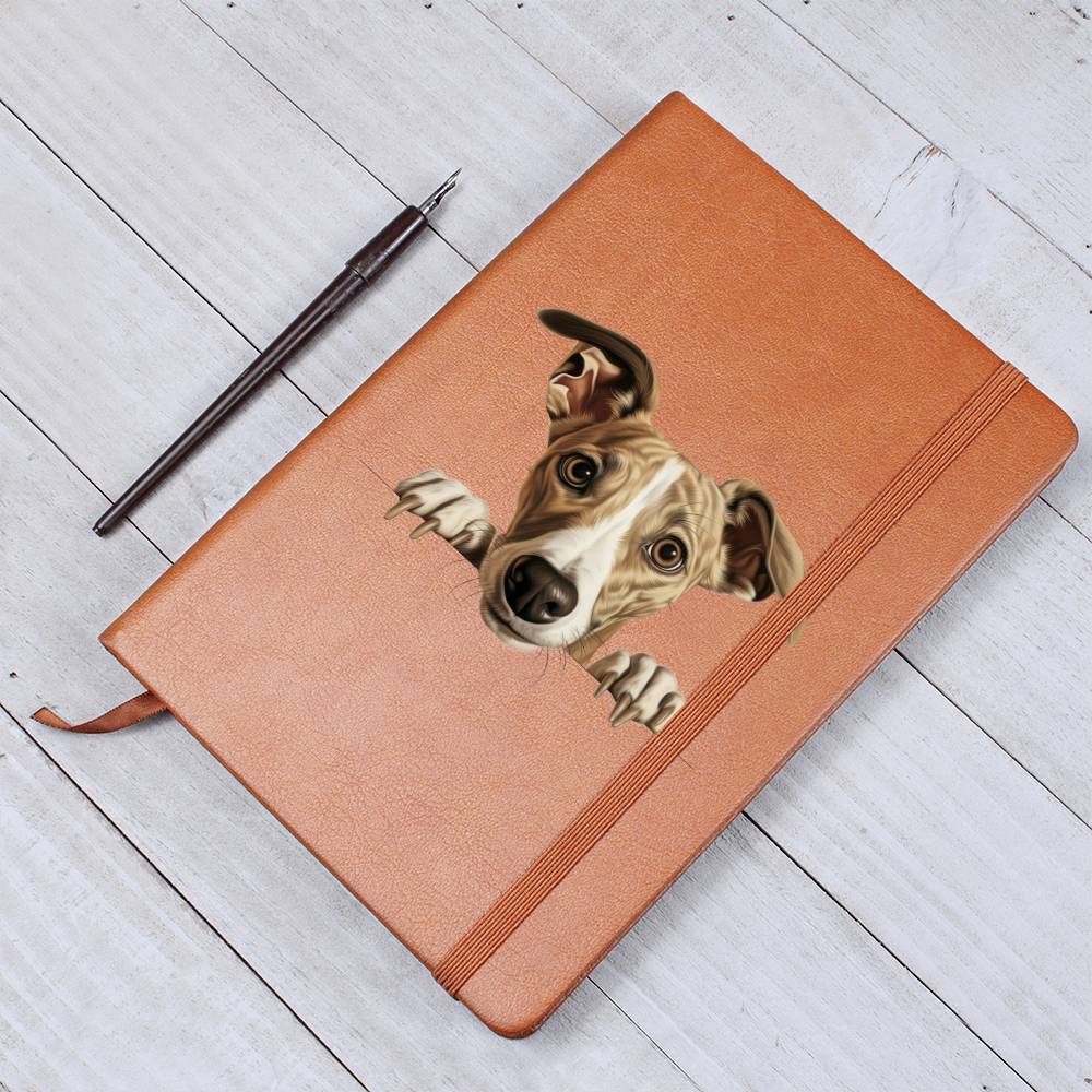 Whippet Peeking - Vegan Leather Journal