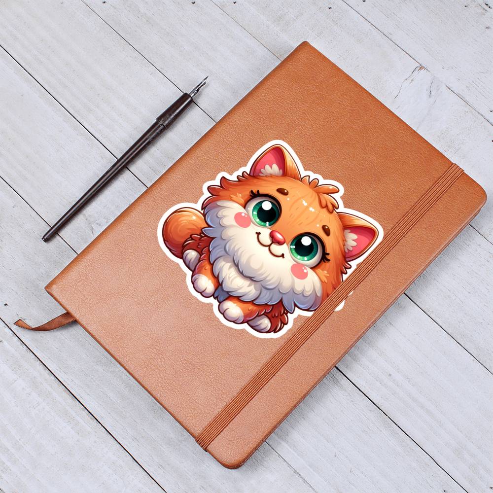 Cute Cat sticker 24 - Vegan Leather Journal