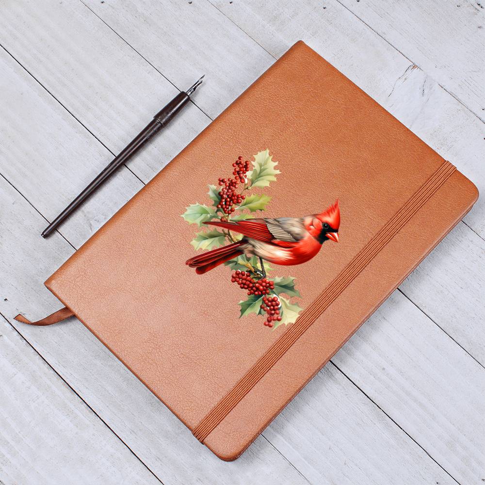 Christmas Cardinal 002 - Vegan Leather Journal