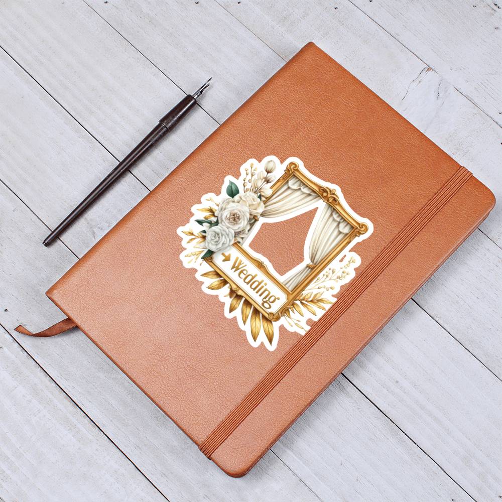 Luxury Wedding Decor Sticker 075 - Vegan Leather Journal