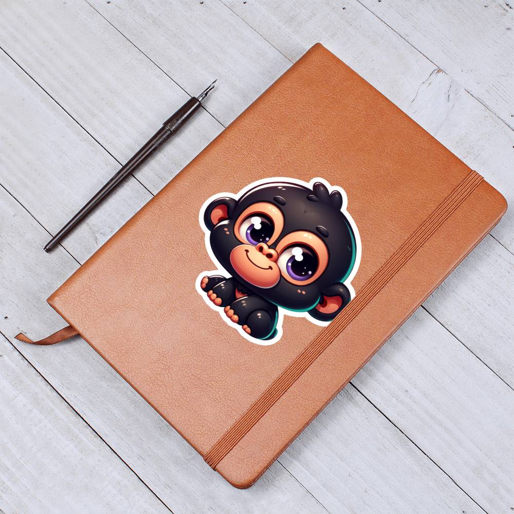 Cute Gorilla sticker 63 - Vegan Leather Journal