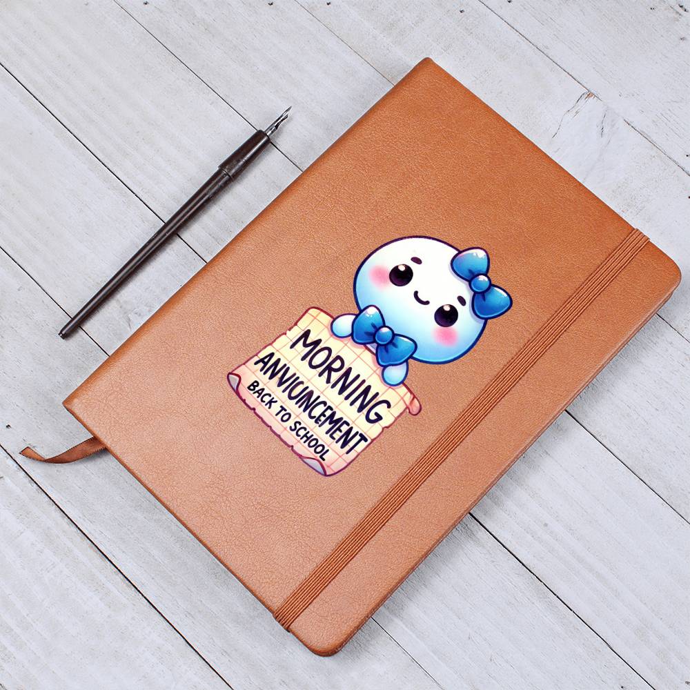 Cute Back to School Sticker 015 - Vegan Leather Journal