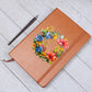 Floral Flower Wreath 033 - Vegan Leather Journal