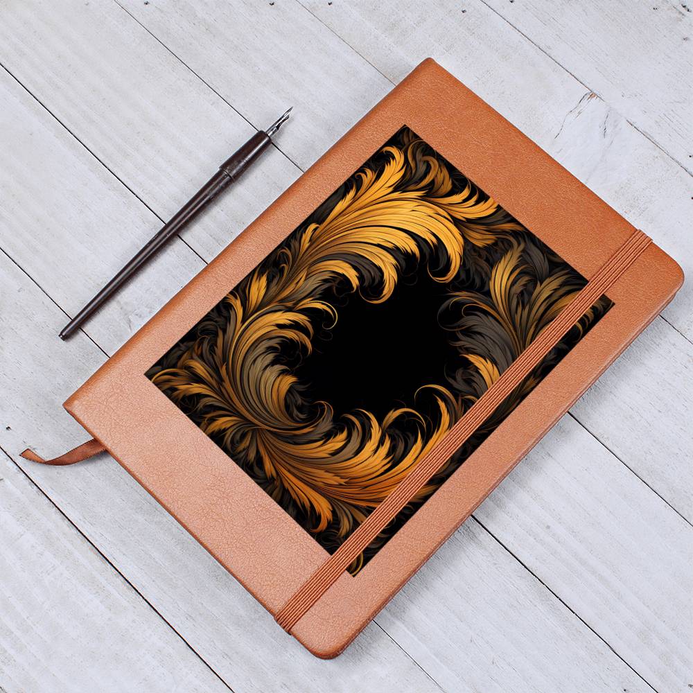 Ornate Gold Cover 008 - Vegan Leather Journal