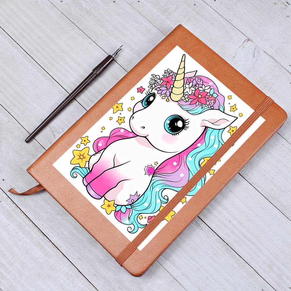 Cute Unicorn 033 - Vegan Leather Journal