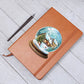 Watercolor Christmas Snow Globe 009 - Vegan Leather Journal