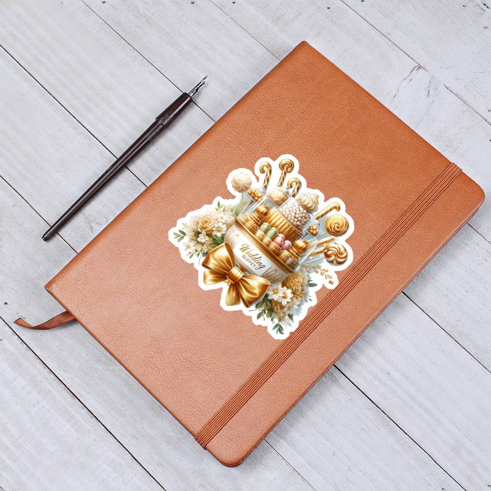 Luxury Wedding Decor Sticker 057 - Vegan Leather Journal
