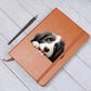 Bearded Collie Peeking - Vegan Leather Journal