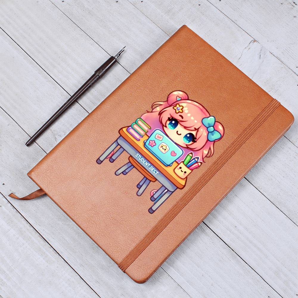 Cute Back to School Sticker 087 - Vegan Leather Journal