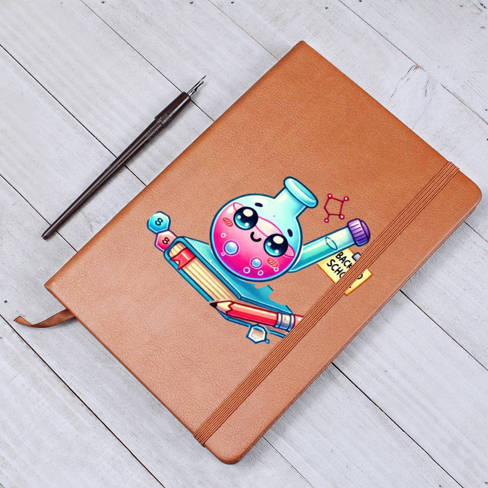 Cute Back to School Sticker 099 - Vegan Leather Journal