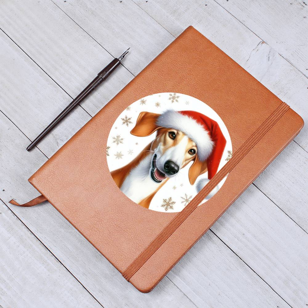 Christmas Dog - Ibizan Hound - Vegan Leather Journal