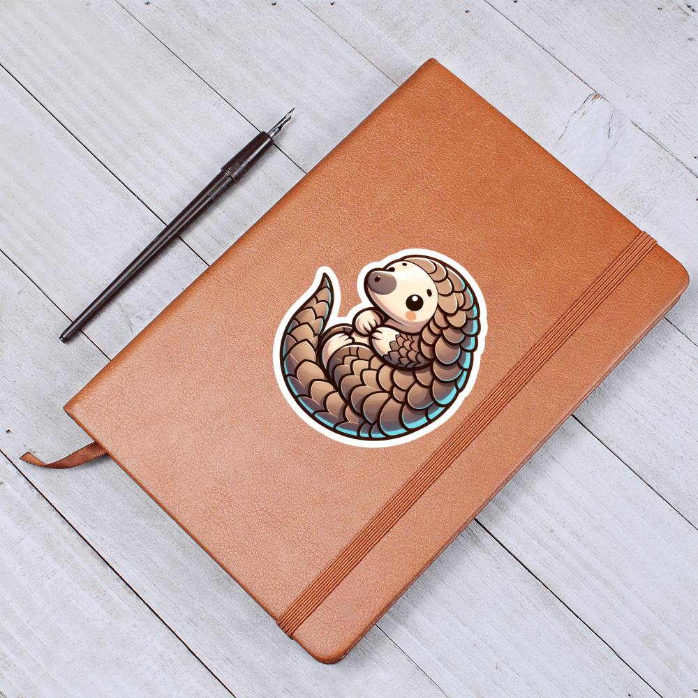 Cute Pangolin sticker 118 - Vegan Leather Journal